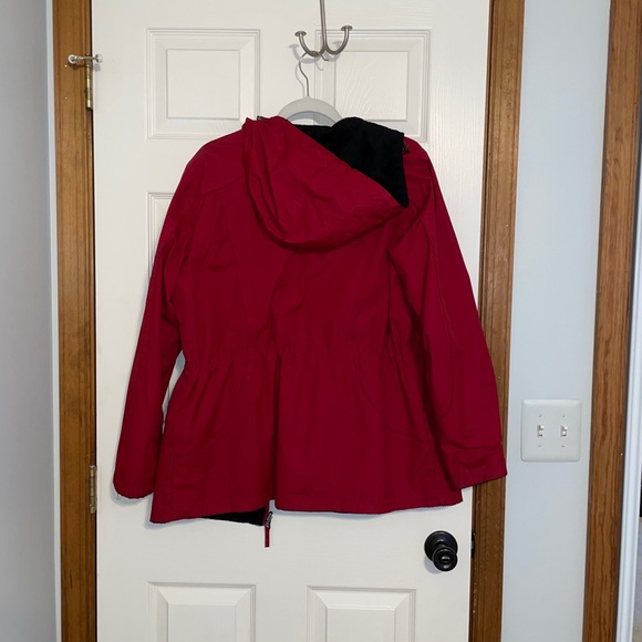 jcpenney Jackets & Coats Jcpenney Red Rain Jacket With Black Fur